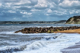 海景,波,海灘