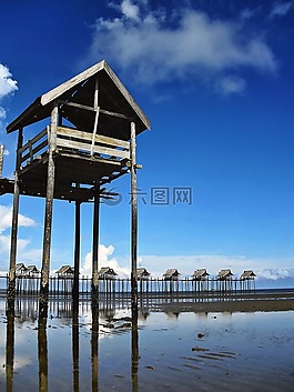 水,天空,戶外