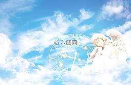 幻想,天使,时钟