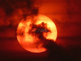 太陽,日落,紅色