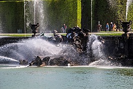 公園,人,水