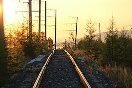 鐵路,日出,路