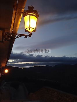 燈,光,日落