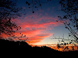 日落,黎明,秋