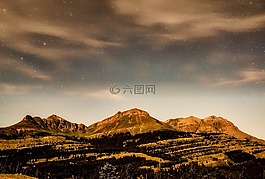 山,景觀,天空