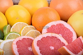 柚子,紅葡萄柚,黃色的葡萄柚