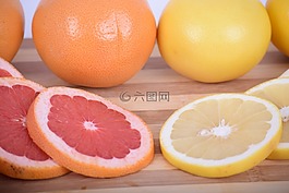 柚子,紅葡萄柚,黃色的葡萄柚