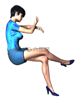 女子,坐,構(gòu)成