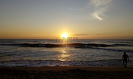 日落,日出,太陽