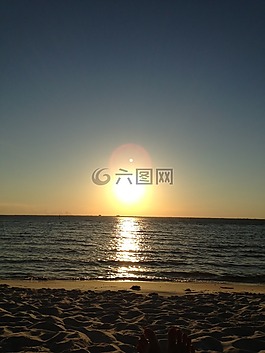 日落,佛羅里達(dá),海灘
