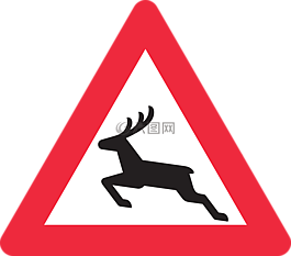 鹿,三角形,路