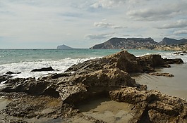 海,海灘,巖