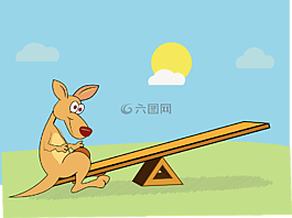 袋鼠,動物,卡通