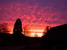 上午,morgenrot,太陽