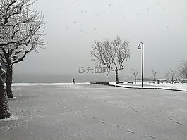 雪,冬天,湖