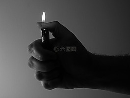 打火機,火焰,手