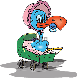 嬰兒,鳥,馬車