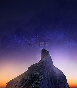 天空,山,日落
