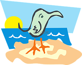 海灘,鳥,海洋