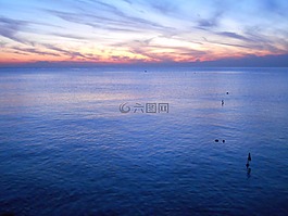 天空,海,黃昏