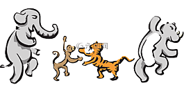 動物,猴子,象