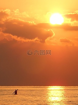 天空,海,日落
