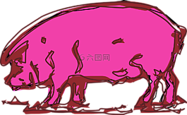 粉紅色,豬,動(dòng)物