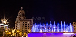 西班牙廣場(chǎng),巴塞羅那,夜