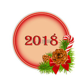 快樂2018,按鈕,圣誕節