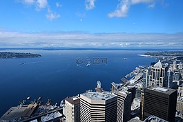 海洋,全景,藍(lán)天
