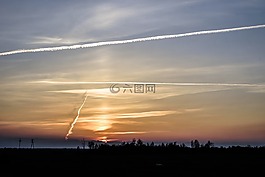 西,天空,飛機