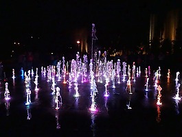 噴泉,跳舞,夜
