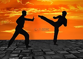 武術,silhuetten,泰拳