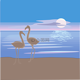 沙,海灘,云