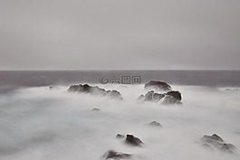 海,rockyshore,洶涌的大海
