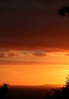 日落,英格蘭,夏天