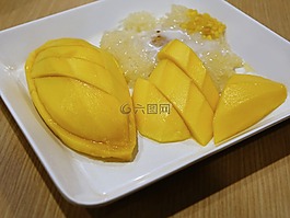 芒果,糯米飯,椰奶