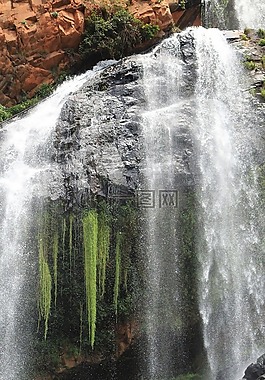 水,大瀑布,假山