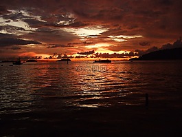 海,海洋,日落