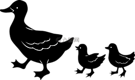 鴨,小雞,母親