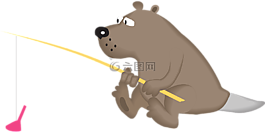 鱼,熊,坐