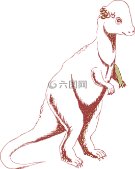 恐龍,站在,尾巴