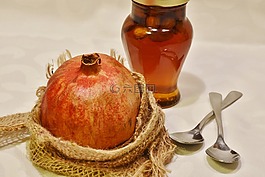 石榴,紅色,水果
