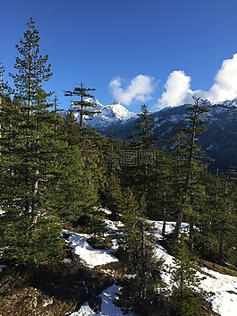 加拿大,山,景觀