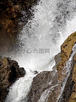瀑布,水,滴