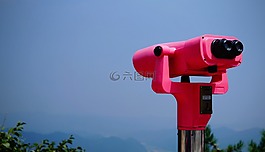 天空,望遠(yuǎn)鏡,粉紅色