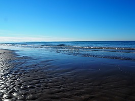 落潮,海,海灘