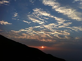 山,云,黎明