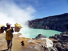礦工,伊真火山,印度尼西亞