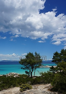 希腊,calkidiki,岩石
